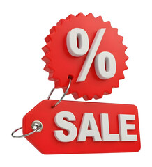Sale tag with percentage discount png