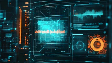 Digital data processing on futuristic transparent display interface - Powered by Adobe