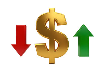 Dollar symbol with up and down arrows png
