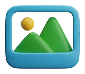 Landscape image icon with mountains png