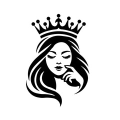 Elegant queen-themed ornamental floral design, symbolizing beauty, royalty, and grace