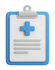 Blue Medical Clipboard with Cross Symbol PNG