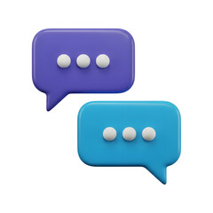 Purple and Blue Speech Bubbles with Typing Dots PNG