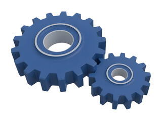 Interlocking Blue Gears PNG