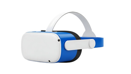Blue and white vr headset isolated on transparent background