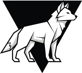 Geometric Wolf Wild Animal Vector Illustration