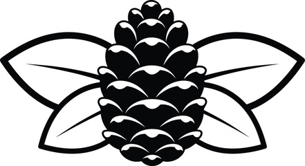 Pine Cone Nature Botanical Symbol Vector Illustration