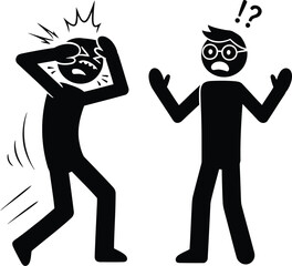 Confused People Argument Stress Vector Illustration