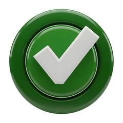 Green Circular Button with White Checkmark PNG