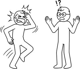 Stick Figure Confusion Pain Reaction Vector