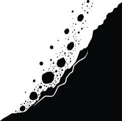 Geometric debris background abstract falling rocks vector design