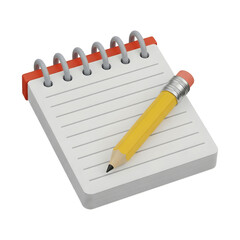 Spiral Notepad with Pencil Transparent PNG