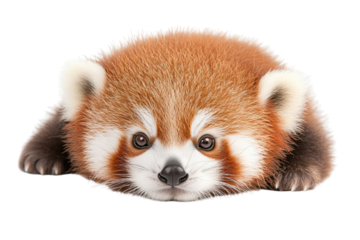 A Close-Up View of a Red Panda Showcasing Its Distinctive Features and Charming Expression in a Beautiful Portrait, png, isolated on transparent background