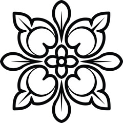 Ornamental floral design decorative symmetrical flower vector illustration