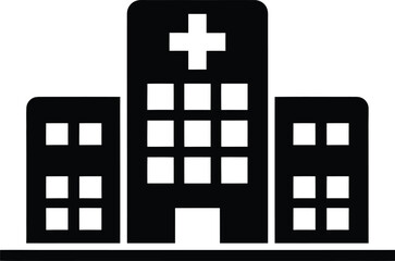 Medical hospital structure icon healthcare center building vector