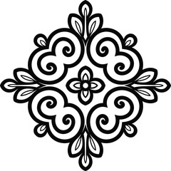 Ornamental floral motif decorative swirl pattern elegant vector illustration