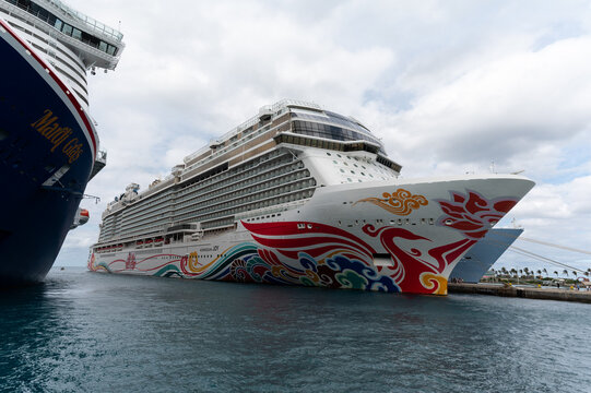 Norwegian Joy Cruise Ship, Docked at the Port in Nassau, Bahamas 