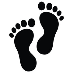 footprints line vector icon on white background