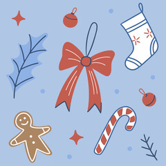 Fototapeta premium christmas sock with gifts