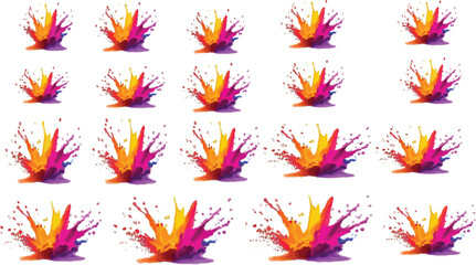 image sequences of color splash vector art