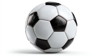Fototapeta premium Classic black and white soccer ball ready for a thrilling game, perfect for sports-themed designs or athletic promotions today!