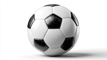 Fototapeta premium Classic black and white soccer ball ready for a thrilling game, perfect for sports-themed designs or athletic promotions today!