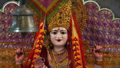 Close up face Goddess durgaa maa