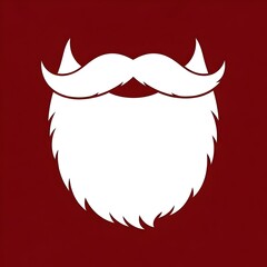 Santa Claus Beard and Mustache Minimalist Icon