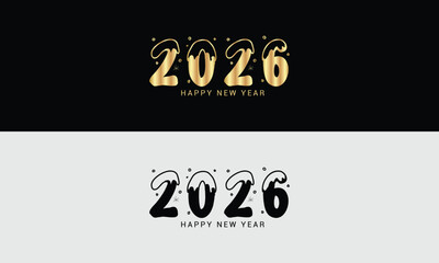 2026 happy new year logo text design set 2026 number design template collection	
