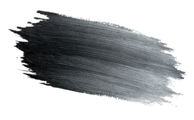 A Textured Brush Stroke of Metallic Gray Paint on a Black Background, Highlighting Artistic Expression and Color Contrast, png, isolated on transparent background