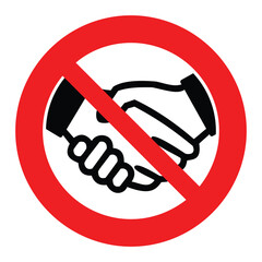 No Handshake Symbol &ndash; Vector Graphic for Health, Hygiene, and Safety Signage