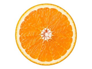 Fresh Orange Slice Macro Citrus Fruit Healthy Food Isolated.