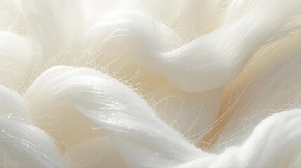 Soft white flowing fibers create a gentle Cloud Dancer 2026 texture, capturing purity, calm, and airy minimalism. A serene abstract artwork ideal for wellness, beauty, elegance, and peaceful design