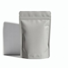 Minimal Stand-up Food Pouch Mockup on White Background
