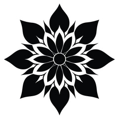 minimal floral pattern vector icon on white background