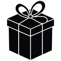 minimal gift box vector icon on white background