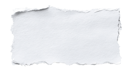 Torn white paper creating a blank text box with ragged edges on a transparent background, perfect for adding custom messages or notes