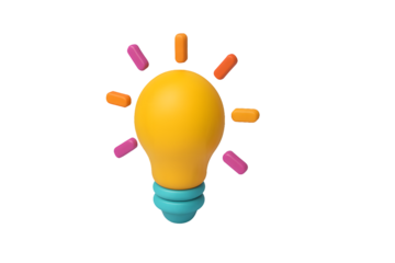 3d light bulb icon symbolizing creative idea and innovation