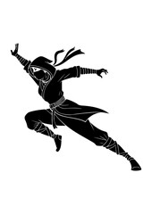 Leaping Ninja or Assassin Silhouette