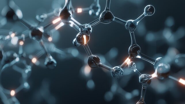 Detailed Geometry of 3D Molecular Model Showing the Intertwined Structures of Zinc and Calcium Atoms in a Scientific Visualization