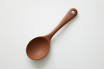 wooden spoon on white background