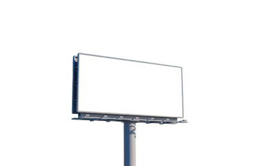 Obraz premium Blank white billboard mockup isolated on transparent background