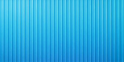 Fototapeta premium Blue striped metal texture pattern on a bright vertical corrugated wall backdrop design
