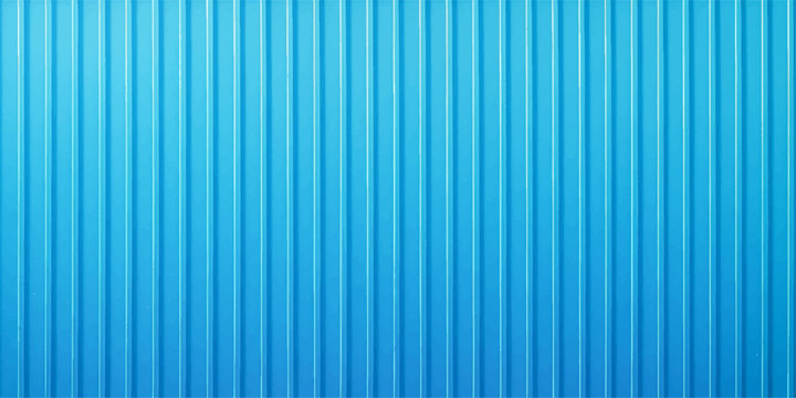 Blue striped metal texture pattern on a bright vertical corrugated wall backdrop design