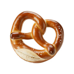 Delicious Baked Pretzel with Salt Sprinkles Isolated on Black Background