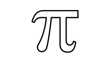 π symbol in a minimalist outline design on a white background