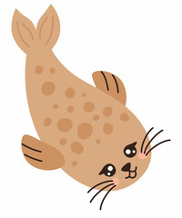 A swimming seal. A cute sea animal.