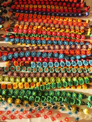 traditional mexican handmade colorful bead jewelry in a market