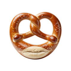 Delicious Baked Pretzel with Salt Sprinkles Isolated on Black Background