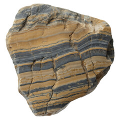 Striped Rock Formation Displaying Distinct Parallel Banding Patterns
